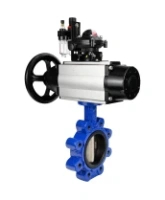 Затвор дисковый поворотный DN.ru WBV1616E-2W-Fb-H Ду125 Ру16 LUG корпус - чугун QT450, диск - чугун QT450, уплотнение - EPDM, с пневмоприводом DN.ru PA-DA-105-1, пневмораспределителем 4M310-08 AC220V, БКВ APL-210N и БПВ AFC2000