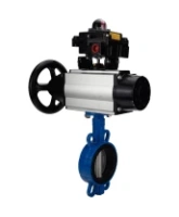 Затвор дисковый поворотный DN.ru WBV1432E-2W-Fb-H Ду150 Ру16, корпус - чугун GGG50, диск - нержавеющая сталь 316L, уплотнение - EPDM, с пневмоприводом DN.ru PA-DA-105-1 двойного действия, пневмораспределителем 4M310-08 AC220V, БКВ APL-410N EX