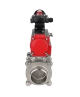 Кран шаровой DN.ru BV3232P(3pc)-FP-W-ISO-H Ду65 Ру25 полнопроходной двухходовой, нержавеющая сталь SS316, под приварку, уплотнение - PTFE, с пневмоприводом DN.ru PA-DA-83 и блоком концевых выключателей APL-210N