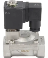 Клапан электромагнитный DN.ru VS431-ET-NC-24VDC 3/4″ Ду20 Ру16, соленоидный двухходовой, корпус - нержавеющая сталь 304, уплотнение - EPDM, резьбовой, нормально-закрытый, пилотный, катушка - 24В