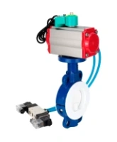 Затвор дисковый поворотный DN.ru WBV3434Pf-2W-Fb-R Ду200 Ру16 корпус - углеродистая сталь WCB, диск - углеродистая сталь WCB, футерованный PTFE, уплотнение - PTFE, с PA-DA-105, 4V320-08 AC220V и ALS200D