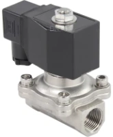 Клапан электромагнитный DN.ru VS231-ET-NC-220VAC 1/2″ Ду15 Ру10, соленоидный двухходовой, корпус - нержавеющая сталь 304, уплотнение - EPDM, резьбовой, нормально-закрытый, прямого действия, катушка - 220В