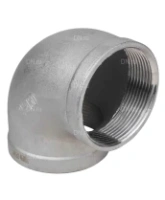 Отвод (уголок) DN.ru ВР-ВР-304 1 1/2″ Ду40 Ру16 угол 90°, корпус - нержавеющая сталь 304, присоединение - внутренняя / внутренняя резьба