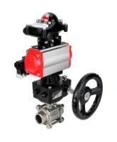 Кран шаровой DN.ru BV3232P(3pc)-FP-W-ISO-H WDVF Ду25 Ру63 полнопроходной, трехсоставной, нержавеющая сталь 316, PTFE, под приварку, с пневмоприводом PA-DA-052, пн.распределителем 4M310-08 AC220V, БКВ APL-210N, ручным дублером MON1-250-T26-ISO