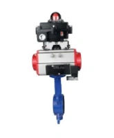 Затвор дисковый поворотный DN.ru WBV1132N-2W-Fb-H Ду125 Ру16, корпус - чугун GG25, диск - нержавеющая сталь 316L, уплотнение - NBR, с пневмоприводом DN.ru PA-DA-105 двойного действия, пневмораспределителем 4M310-08 AC220V, БКВ APL-410N EX