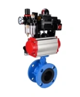 Затвор дисковый поворотный DN.ru WBV1313E-2W-F-H Ду100 Ру16 фланцевый, корпус - чугун GGG40, диск - чугун GGG40, EPDM, с пневмоприводом DN.ru PA-DA-105, пневмораспределителем DN.ru 4M310-08 AC220V, БКВ DN.ru APL-410N EX и БПВ DN.ru AFC2000
