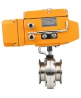 Затвор дисковый поворотный DN.ru WBV3131S-2W-T-H Ду50 Ру10 резьбовой, корпус - пищевая нержавеющая сталь 304, уплотнение - Silicon, с электроприводом QT-N-005EM-A1-220VAC-У1 c датчиком обратной связи и входным управляющим сигналом 4-20мА HARK
