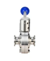 Затвор дисковый поворотный кламповый DN.ru WBV3131E-2W-C-H Ду40 Ру10 корпус - пищевая нержавеющая сталь 304, уплотнение – EPDM, присоединение - кламп (clamp), с рукояткой