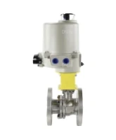 Кран шаровой DN.ru BV3232P(2pc)-FP-F-ISO-H Ду50 Ру40 полнопроходной двухходовой, нержавеющая сталь 316, фланцевый, уплотнение - PTFE, с электроприводом ГЗ-ОФВ-80/21К 220В