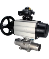 Кран шаровой DN.ru BV3232P(3pc)-FP-W-ISO-H LONG Ду80 Ру25, полнопроходной, трехсоставной, нержавеющая сталь 316, уплотнение - PTFE, под приварку, с пневмоприводом PA-DA-105-1, с пневмораспределителем 4V320-08 AC220V, БКВ APL-210N