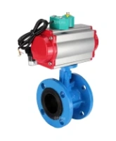 Затвор дисковый поворотный DN.ru WBV1331E-2W-F-H Ду50 Ру16 корпус - чугун GGG40, диск - нержавеющая сталь 304, уплотнение - EPDM, с пневмоприводом PA-DA-105, пневмораспределителем 4M310-08 AC220V и магнитным переключателем ALS200D