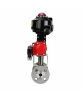 Кран шаровой DN.ru BV3131P(3pc)-FP-F-ISO-H Ду100 Ру16 полнопроходной, фланцевый, корпус - нержавеющая сталь 304, PTFE, 22х22, WDVF, с пневмоприводом PA-DA-105, пневмораспределителем 4M320-08 AC220V и БКВ APL-510N EX