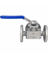 Кран шаровой DN.ru BV3232P(4pc)-FP-3WL-F-ISO-H Ду15 Ру16 полнопроходной трехходовой, нержавеющая сталь SS316, фланцевый, уплотнение - PTFE, ISO-фланец F03/F04 квадрат 9х9, с рукояткой