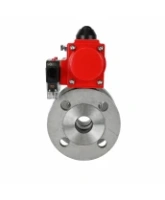 Кран шаровой DN.ru BV3232P(2pc)-FP-F-ISO-H Ду50 Ру16 полнопроходной фланцевый, корпус - нержавеющая сталь SS316, уплотнение - PTFE, с пневмоприводом PA-DA-083 и пневмораспределителем 4M320-08 AC220V