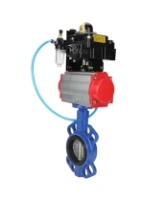 Затвор дисковый поворотный DN.ru WBV1413E-2W-Fb-H Ду100 Ру16, корпус - чугун GGG50, диск - чугун GGG40, уплотнение - EPDM, с пневмоприводом DN.ru PA-DA-083 двойного действия, пневмораспределителем 4M310-08 AC220V, БКВ APL-410N EX, БПВ AFC2000