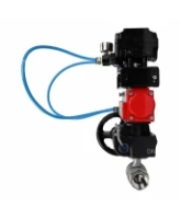 Кран шаровой DN.ru BV3232P(2pc)-FP-T-ISO-H Ду65 Ру40 полнопроходной, нерж. сталь SS316, внутренняя резьба, PTFE, с пневмоприводом PA-DA-083, ручным дублером MON2-450-T28-ISO и с эл.пневматич. поворотным позиционером YT-1000RSN без обратной связи