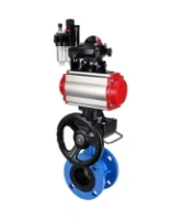 Затвор дисковый поворотный DN.ru WBV1313E-2W-F-H Ду100 Ру16 фланцевый, корпус - чугун GGG40, диск - чугун GGG40, EPDM, с пневмоприводом PA-DA-105, пневмораспределителем 4M310-08 AC220V, БКВ APL-210N, ручным дублером MON1-250-T26-ISO и БПВ AFC2000