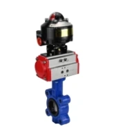 Затвор дисковый поворотный DN.ru WBV1631N-2W-Fb-H Ду150 Ру16 LUG корпус - чугун QT450, диск - нержавеющая сталь 304, уплотнение - NBR, с пневмоприводом DN.ru PA-SA-160 и БКВ APL-510N EX
