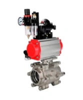 Кран шаровой DN.ru BV3232P(3pc)-FP-SW-ISO-H Ду65 Ру63 полнопроходной, корпус - нержавеющая сталь SS316, под приварку, с пневмоприводом PA-SA-130, пневмораспределителем 4M310-08 AC220V, БКВ APL-210N, БПВ AFC2000