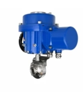 Затвор дисковый поворотный DN.ru WBV3131E-2W-C-H Ду50 Ру10 кламповый, корпус - пищевая нержавеющая сталь 304, уплотнение - EPDM, с электроприводом QT-N-005M-O2-220VAC-У1 с моментной муфтой и штурвалом