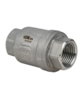 Клапан обратный DN.ru VCS3232P-T 1/2″ Ду15 Ру16 резьбовой, пружинный, корпус - нержавеющая сталь 316, диск - нержавеющая сталь 316, уплотнение - PTFE