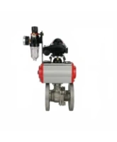 Кран шаровой DN.ru BV3232P(2pc)-FP-F-ISO-H Ду80 Ру16 полнопроходной двухходовой, нержавеющая сталь 316, фланцевый, уплотнение - PTFE, с пневмоприводом PA-SA-130, пневмораспределителем 4M310-08 DC24V, БКВ APL-210N и БПВ AFC2000