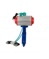 Затвор дисковый поворотный DN.ru WBV3434Pf-2W-Fb-H Ду80 Ру16 корпус - углеродистая сталь WCB, диск - углеродистая сталь WCB, футерованный PTFE, уплотнение - PTFE, с пневмоприводом DN.ru PA-SA-105, 4V320-08 AC220V и ALS200D