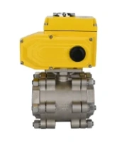 Кран шаровой DN.ru BV3232P(3pc)-FP-SW-ISO-H Ду40 Ру63 полнопроходной, корпус - нержавеющая сталь SS316, под приварку, с 1/4-оборотным электроприводом QT-N-005EM-O1-220VAC-У1