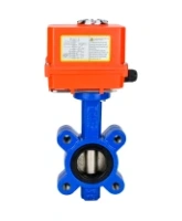 Затвор дисковый поворотный DN.ru WBV1616E-2W-Fb-H Ду50 Ру16 LUG корпус - чугун QT450, диск - чугун QT450, уплотнение - EPDM, межфланцевый, с электроприводом DN.ru QT-N-003EM-O1-220VAC-У1 MINI 220В