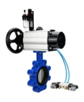 Затвор дисковый поворотный DN.ru WBV1631N-2W-Fb-H Ду150 Ру16 LUG корпус - чугун QT450, диск - нержавеющая сталь 304, уплотнение - NBR, с пневмоприводом PA-DA-105-1, пневмораспределителем 4V320-08 AC220V и БПВ AFC2000