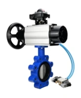Затвор дисковый поворотный DN.ru WBV1631N-2W-Fb-H Ду150 Ру16 LUG корпус - чугун QT450, диск - нержавеющая сталь 304, уплотнение - NBR, с пневмоприводом PA-DA-105-1, пневмораспределителем 4V320-08 AC220V и БКВ APL-210N