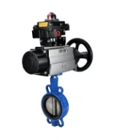 Затвор дисковый поворотный DN.ru WBV1432N-2W-Fb-H Ду125 Ру16, корпус - чугун GGG50, диск - нержавеющая сталь 316L, уплотнение - NBR, с пневмоприводом DN.ru PA-DA-105-1 двойного действия, пневмораспределителем 4M310-08 DC24V, БКВ APL-410N EX