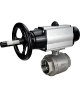 Кран шаровой DN.ru BV3232P(2pc)-FP-T-ISO-H Ду100 Ру40 полнопроходной двухходовой, нержавеющая сталь SS316, внутренняя резьба, уплотнение - PTFE, с пневмоприводом PA-DA-105-1 двойного действия, с пневмораспределителем 4M310-08 AC220V