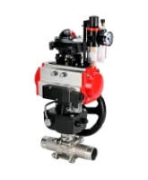 Кран шаровой DN.ru BV3232P(3pc)-FP-W-ISO-H LONG Ду65 Ру25 полнопроход., корпус - нерж.сталь 316, уплотнение - PTFE, под приварку, с пн.приводом PA-DA-083, пн.распределителем 4M310-08 AC220V, ручным дублером MON2-450-T28-ISO, БКВ APL-210N и БПВ AFC2000
