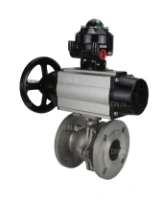 Кран шаровой DN.ru BV3232P(2pc)-FP-F-ISO-H Ду100 Ру16, полнопроходной фланцевый, нержавеющая сталь SS316, уплотнение - PTFE, с пневмоприводом PA-DA-105-1 двойного действия, с пневмораспределителем 4M310-08 AC220V, с БКВ APL-510N EX