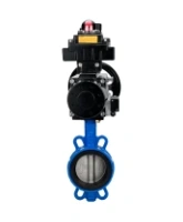 Затвор дисковый поворотный DN.ru WBV1432E-2W-Fb-H Ду150 Ру16, корпус - чугун GGG50, диск - нержавеющая сталь 316L, уплотнение - EPDM, с пневмоприводом PA-DA-105-1, пневмораспределителем 4M310-08 AC220V, БКВ APL-410N EX, БПВ AFC2000