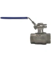 Кран шаровой DN.ru BV3232P(2pc)-FP-T-ISO-H Ду20 Ру63 полнопроходной двухходовой, нержавеющая сталь 316, внутренняя резьба, уплотнение - PTFE, с ISO-фланцем и рукояткой, 9х9, F03/F04