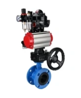 Затвор дисковый поворотный DN.ru WBV1313E-2W-F-H Ду100 Ру16 фланцевый, корпус - чугун GGG40, диск - чугун GGG40, EPDM, с пневмоприводом PA-DA-105, пневмораспределителем 4M310-08 AC220V, БКВ APL-510N EX, ручным дублером MON1-250-T26-ISO и БПВ AFC2000