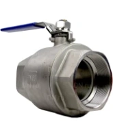 Кран шаровой DN.ru BV3232P(2pс)-FP-T-H Ду100 Ру40 полнопроходной двухходовой, нержавеющая сталь 316 CF8M, внутренняя резьба, уплотнение - PTFE, ручка-рычаг
