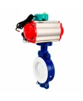 Затвор дисковый поворотный DN.ru WBV3434Pf-2W-Fb-H Ду80 Ру16 корпус - углеродистая сталь WCB, диск - углеродистая сталь WCB, футерованный PTFE, уплотнение - PTFE, с пневмоприводом DN.ru PA-SA-105, 4M310-08 AC220V и ALS200D