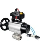 Кран шаровой DN.ru BV3232P(4pc)-SP-3WL-T-ISO-H Ду100 Ру40, стандартнопроходной, четырехсоставной, корпус - нержавеющая сталь 316, PTFE, внутренняя резьба, с пневмоприводом PA-DA-105-1, пневмораспределителем 4V320-08 AC220V, БКВ APL-410N Ex