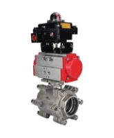 Кран шаровой DN.ru BV3232P(3pc)-FP-SW-ISO-H Ду65 Ру63 полнопроходной, корпус - нержавеющая сталь SS316, под приварку, с пневмоприводом PA-SA-130, БКВ APL-410N EX