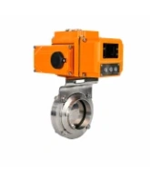 Затвор дисковый поворотный DN.ru WBV3131E-2W-W-H Ду50 Ру10 под приварку, корпус - пищевая нержавеющая сталь 304, уплотнение - EPDM, с электроприводом QT-N-005EM-B1-220VAC-У1 c датчиком обратной связи и входным управляющим сигналом 0-10В HARK