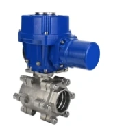 Кран шаровой DN.ru BV3232P(3pc)-FP-SW-ISO-H Ду100 Ру63 полнопроходной, корпус - нержавеющая сталь SS316, под приварку, с 1/4-оборотным электроприводом QT-N-020M-O2-220VAC-У1 с моментной муфтой и штурвалом