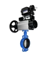 Затвор дисковый поворотный DN.ru WBV1432E-2W-Fb-H Ду150 Ру16, корпус - чугун GGG50, диск - нержавеющая сталь 316L, уплотнение - EPDM, с пневмоприводом DN.ru PA-DA-105-1 и с электропневматическим поворотным позиционером YT-1000RSN без обратной связи