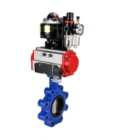 Затвор дисковый поворотный DN.ru WBV1631N-2W-Fb-H Ду150 Ру16 LUG корпус - чугун QT450, диск - нержавеющая сталь 304, уплотнение - NBR, с пневмоприводом DN.ru PA-SA-160, пневмораспределителем 4M310-08 AC220V, БКВ APL-510N EX и БПВ AFC2000