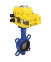 Затвор дисковый поворотный DN.ru WBV1432E-2W-Fb-H Ду125 Ру16, корпус - чугун GGG50, диск - нержавеющая сталь 316L, уплотнение - EPDM, с электроприводом DN.ru QT-N-010EM-O1-24VDC-У1 24В