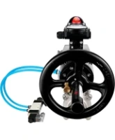 Кран шаровой DN.ru BV3232P(3pc)-FP-W-ISO-H Ду80 Ру25, полнопроходной, трехсоставной, нержавеющая сталь 316, уплотнение - PTFE, под приварку, с пневмоприводом PA-DA-105-1, пневмораспределителем 4V320-08 AC220V, БКВ APL-210N