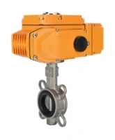 Затвор дисковый поворотный DN.ru WBV3232E-2W-Fb-H Ду150 Ру16, корпус - нержавеющая сталь 316L, диск - нержавеющая сталь 316L, уплотнение - EPDM, с электроприводом DN.ru QT-N-010EM-A1-220VAC-У1 (4-20мА) HARK