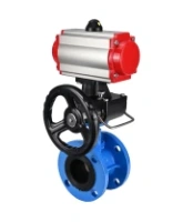 Затвор дисковый поворотный DN.ru WBV1313E-2W-F-H Ду100 Ру16 фланцевый, корпус - чугун GGG40, диск - чугун GGG40, EPDM, с пневмоприводом DN.ru PA-DA-105, пневмораспределителем DN.ru 4M310-08 AC220V и ручным дублером DN.ru MON1-250-T26-ISO